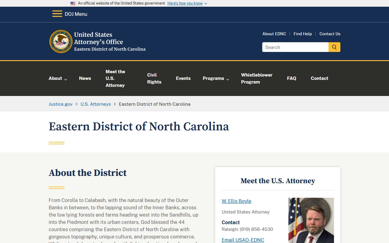 Bladen County arrest records U.S. Attorney Eastern District of North Carolina