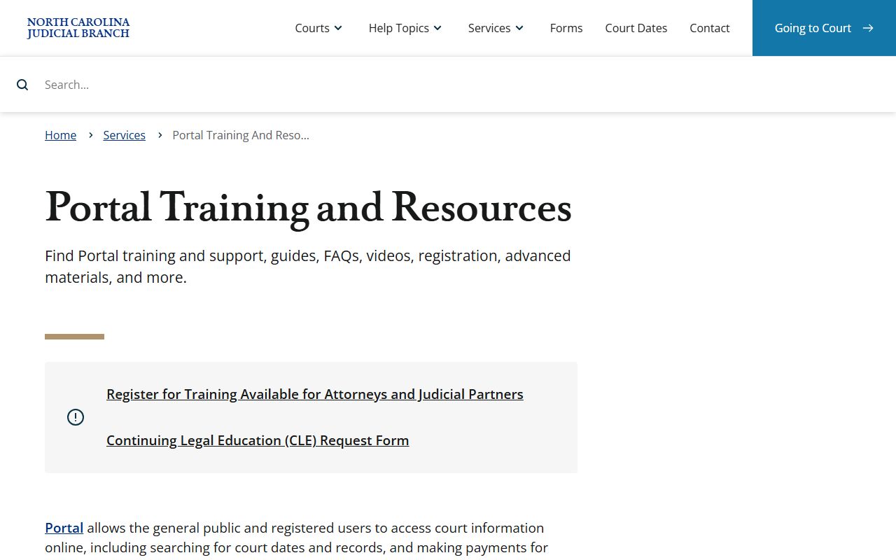 Bladen County court records Portal training and public search resources