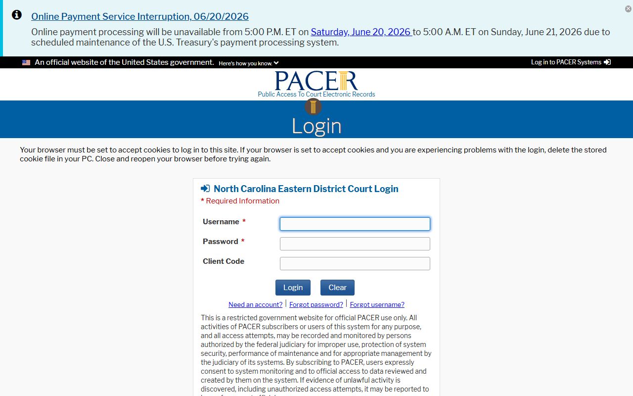 Bladen County court records Eastern District CM ECF login