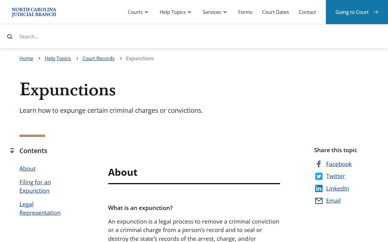Bladen County criminal court records North Carolina expunctions help topic