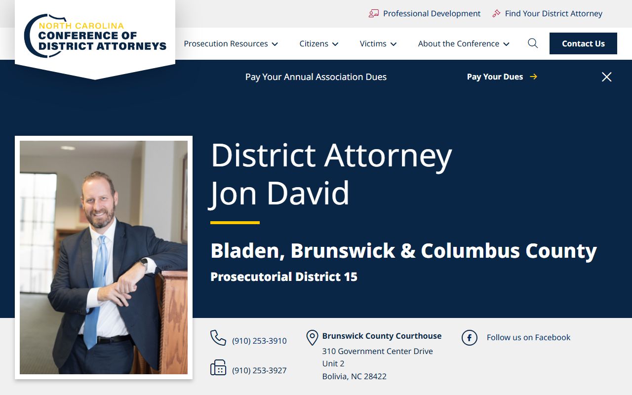 Bladen County criminal court records Prosecutorial District 15 page