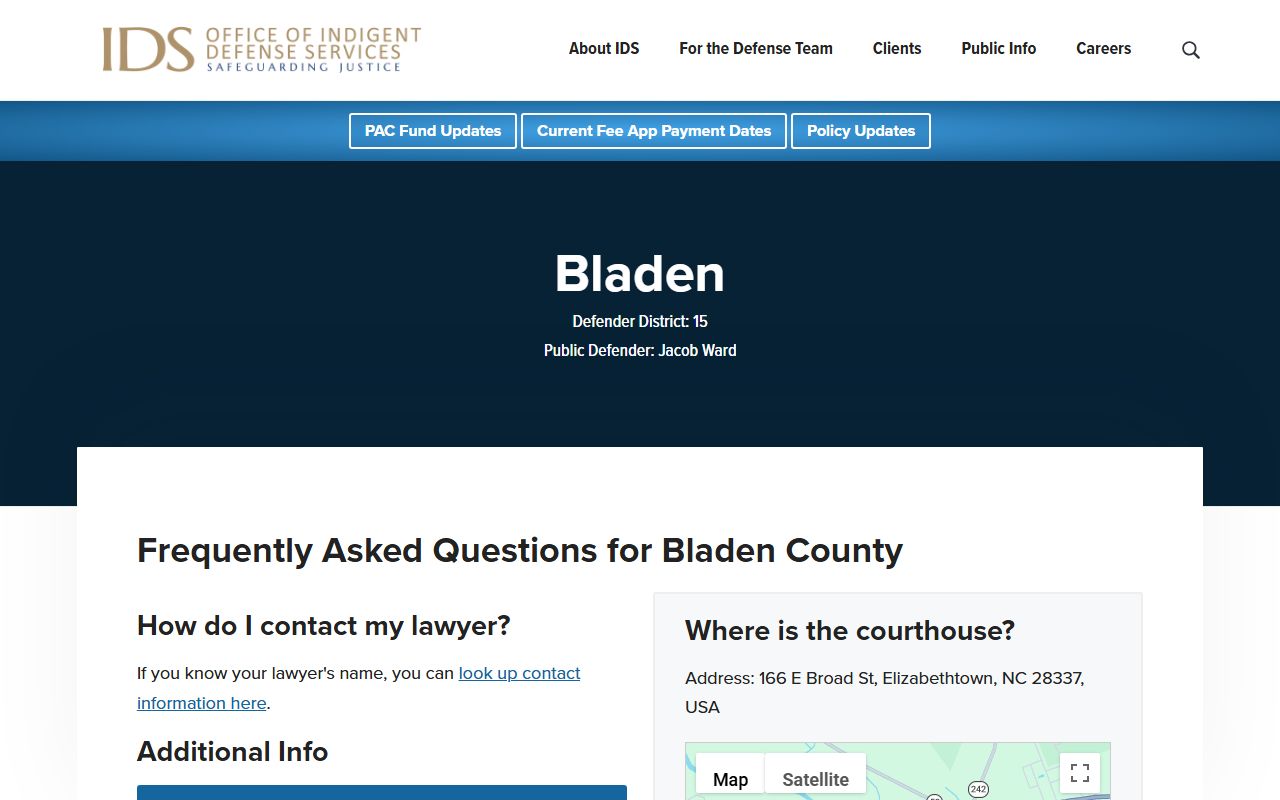 Bladen County criminal court records NCIDS Bladen County page