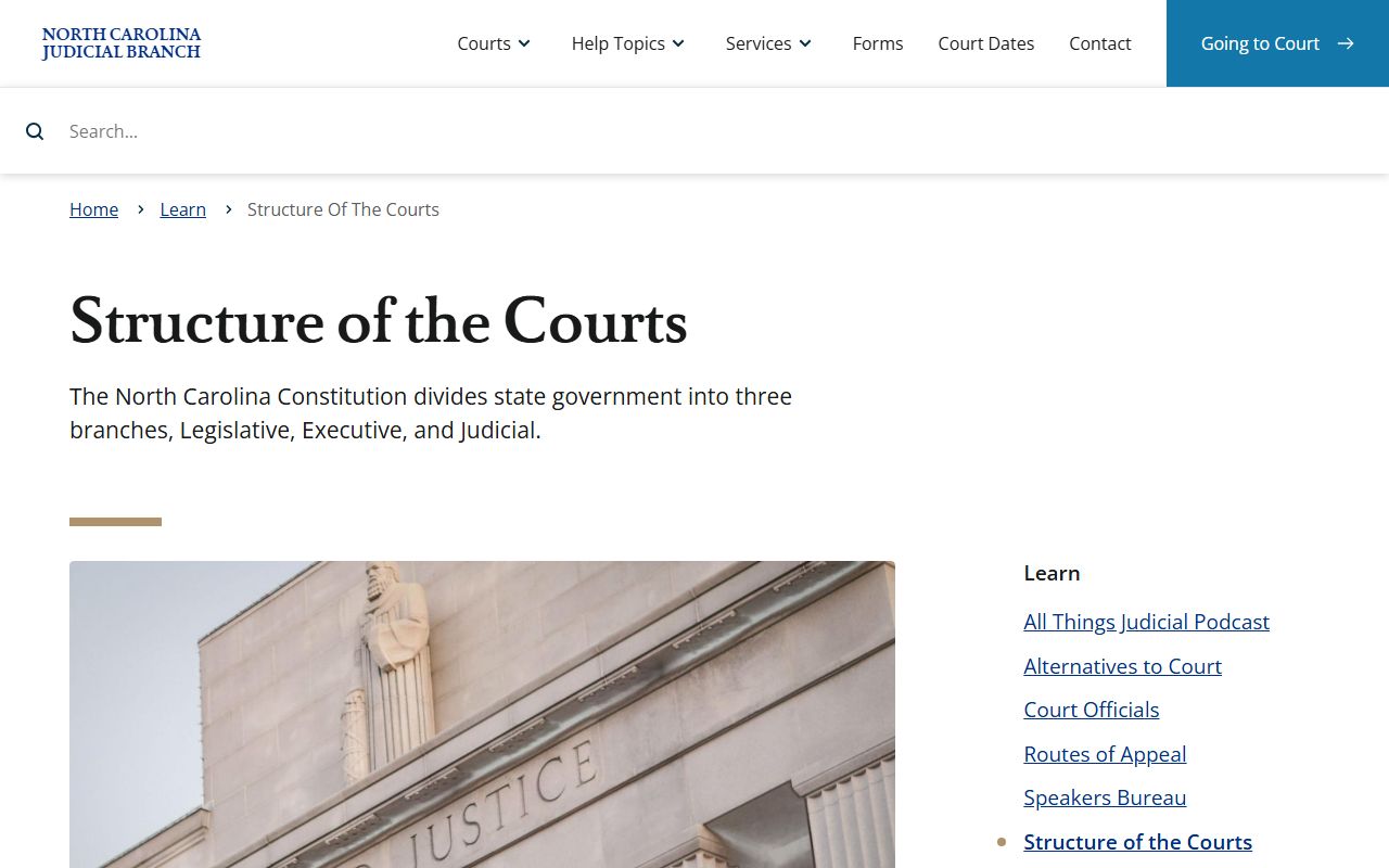 Bladen County trial court records North Carolina court structure overview