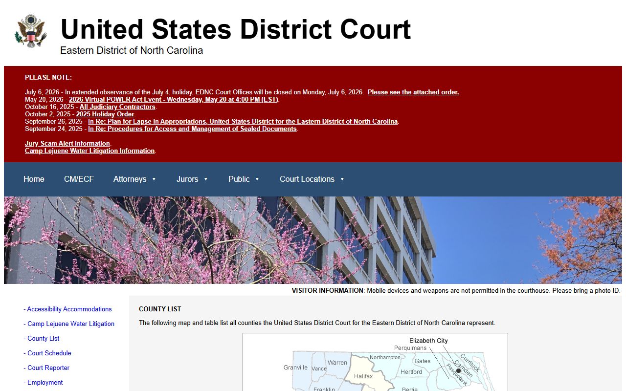 Bladen County trial court records Eastern District county list