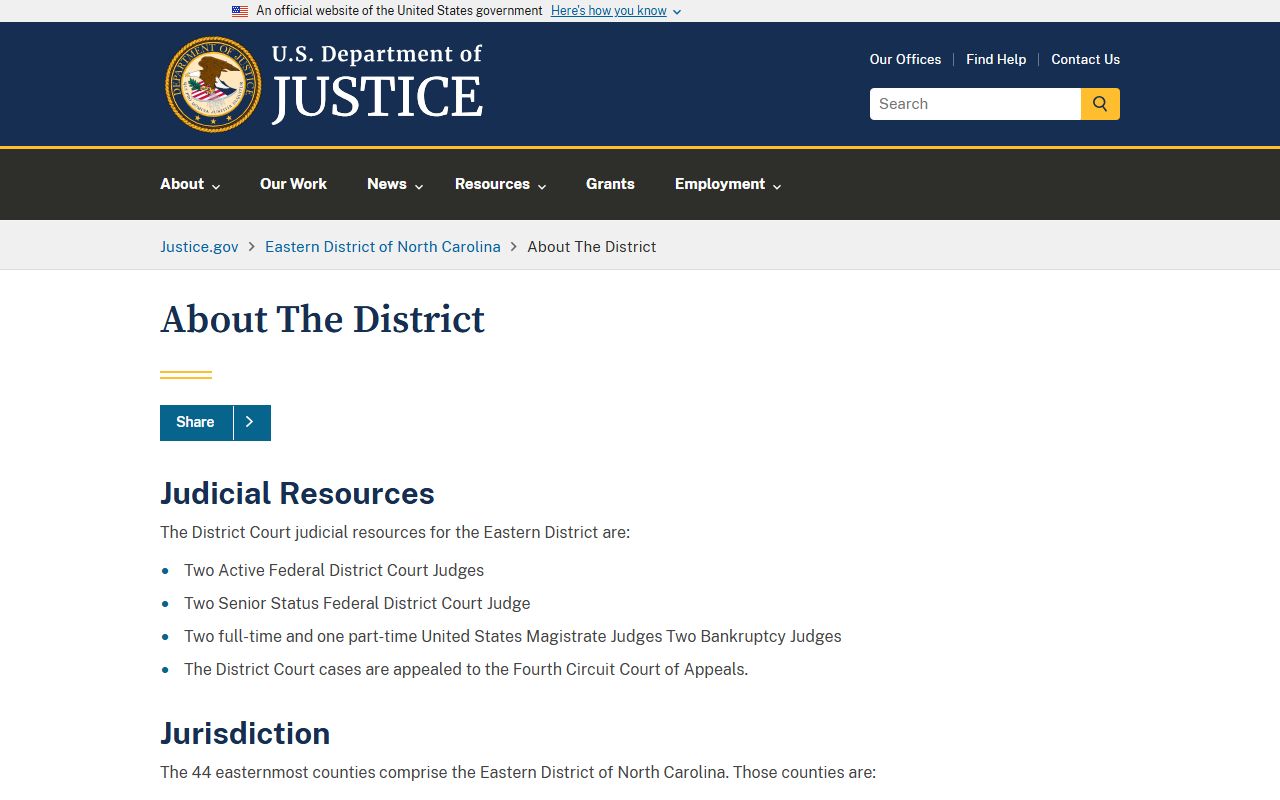 Bladen County trial court records U.S. Attorney Eastern District overview