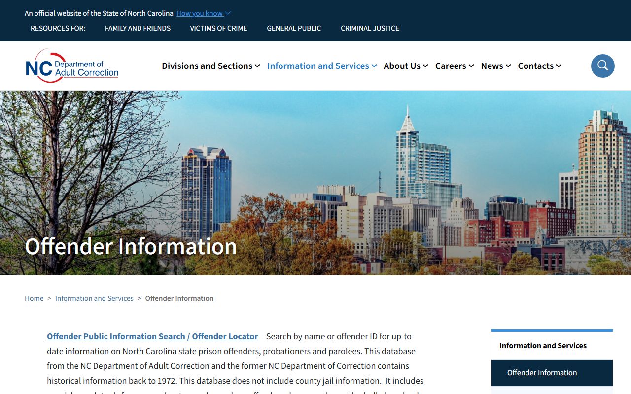 Bladen County inmate records North Carolina DAC offender search