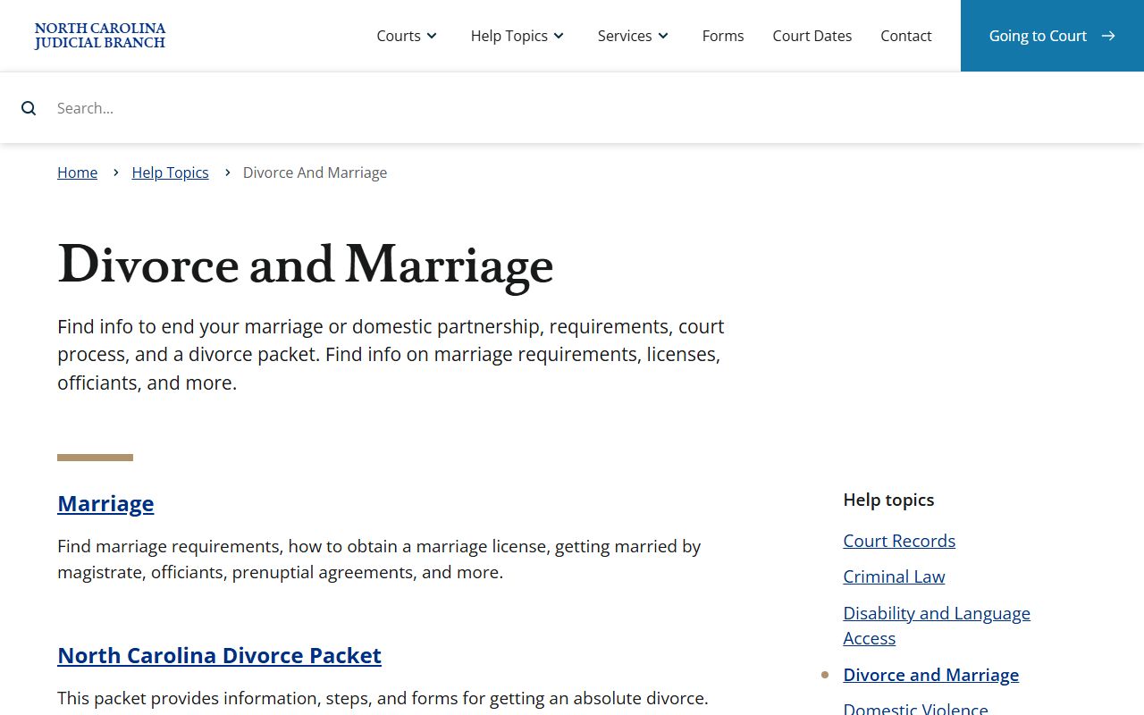 Bladen County marriage and divorce records state help topic
