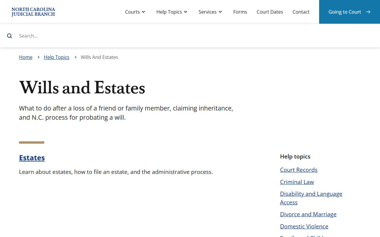 Bladen County probate records wills and estates help topic