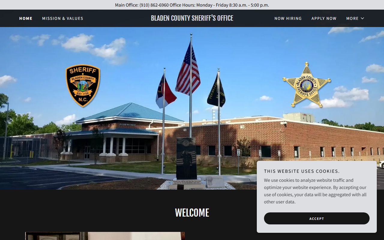 Bladen County warrant records sheriff office home page